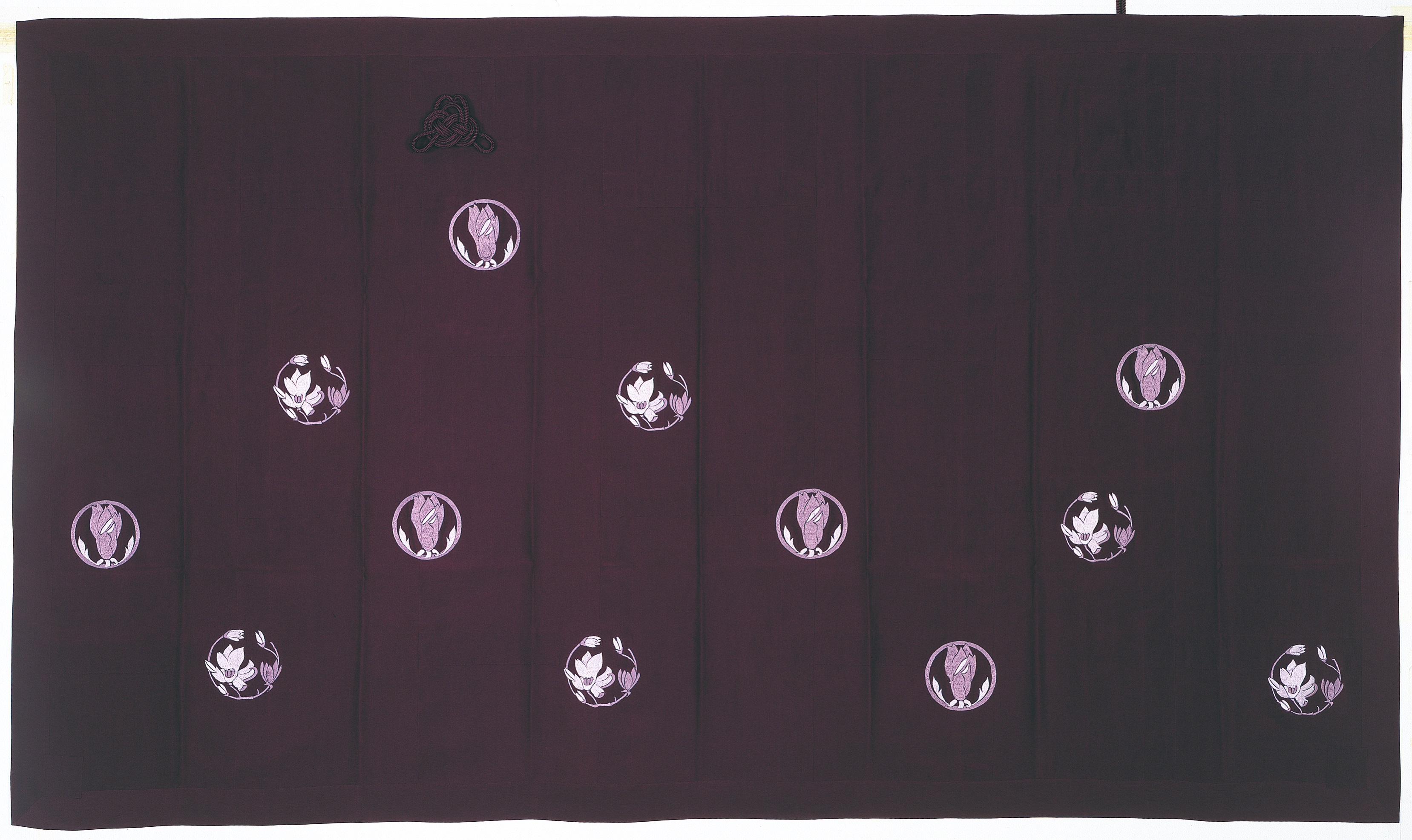 （梅金オリジナル）古代紫色羽二重手刺繍丸木蓮縫付七条坐具