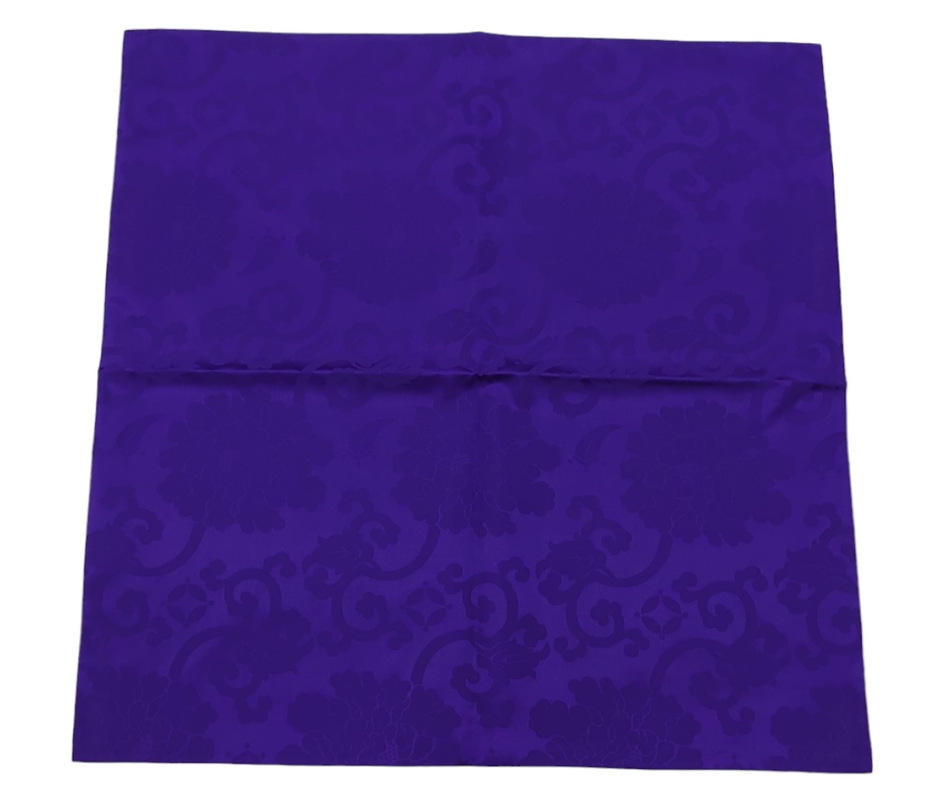 紫色上等化繊牡丹緞子香台掛（人絹四方房付）
