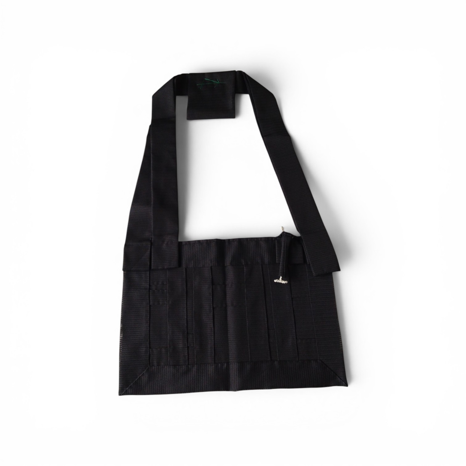 黒色シルック七本絽(化繊)九寸絡子（訳あり品）